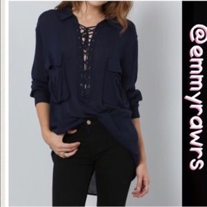 COPY - New ROBIN Oversized Laced Up Top